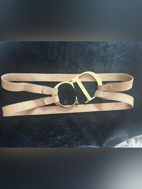 Vintage Christian Dior by John Galliano Oversized CD Logo Double-Strap Belt